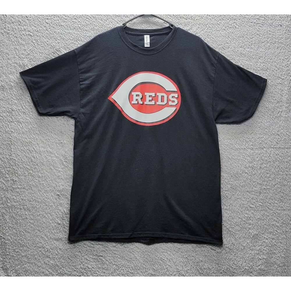 Cincinnati Reds MLB T-Shirt Men's XL Black Jerzees Dri-Power Performance Tee